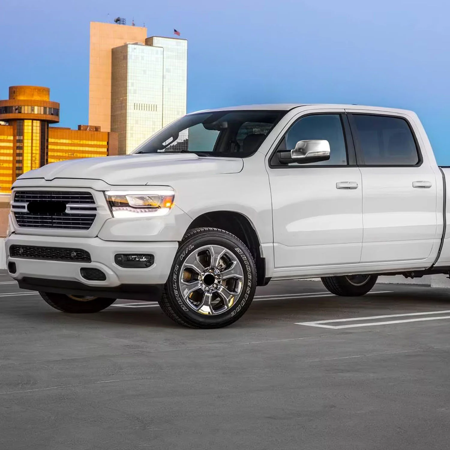 2019-2025 RAM RAM 1500 Mirror Cover Caps Chrome 2Pcs ABS Plastic - Image 5