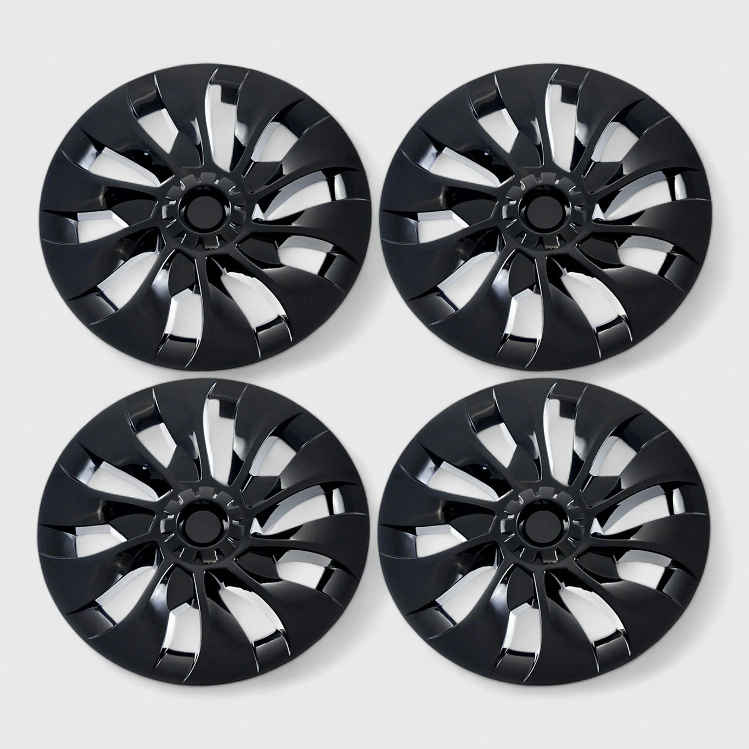 2020-2023 Tesla 3 Wheel Cover Hubcaps Gloss Black 4Pcs ABS Plastic - Image 2
