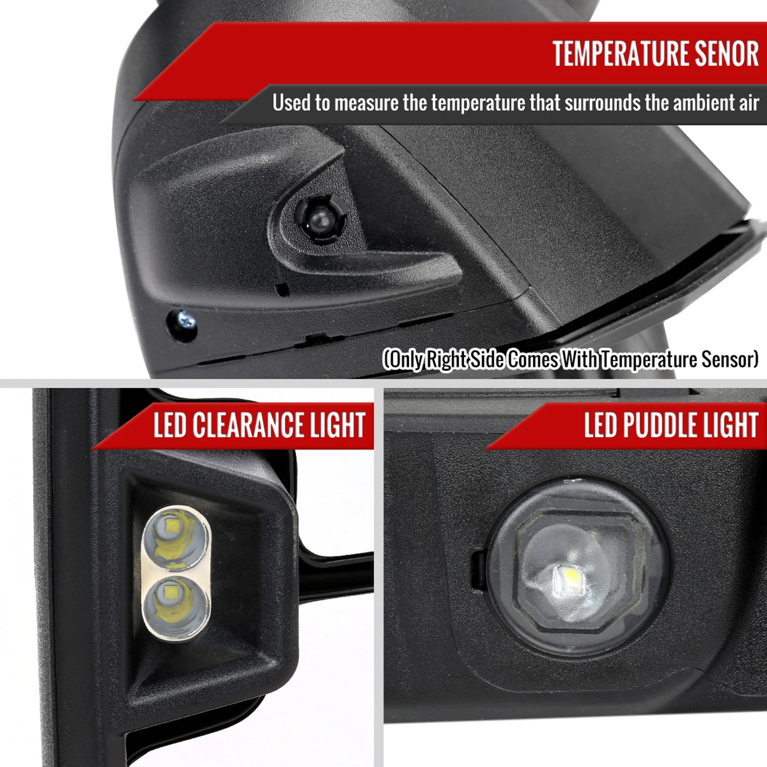 2020-2024 Chevy Silverado/GMC Sierra 2500HD/3500HD Heated Black Towing Mirrors - Image 6