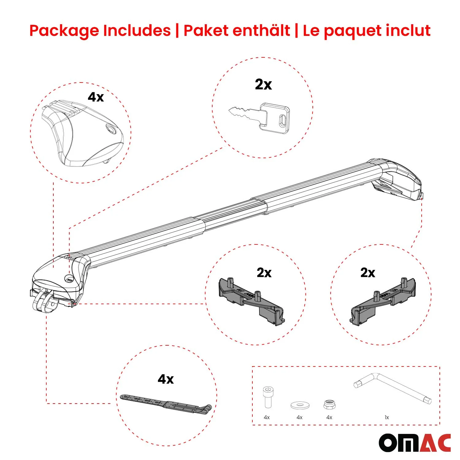 2020-2026 Mercedes GLB Class X257 Roof Rack Cross Bars Silver - Image 8