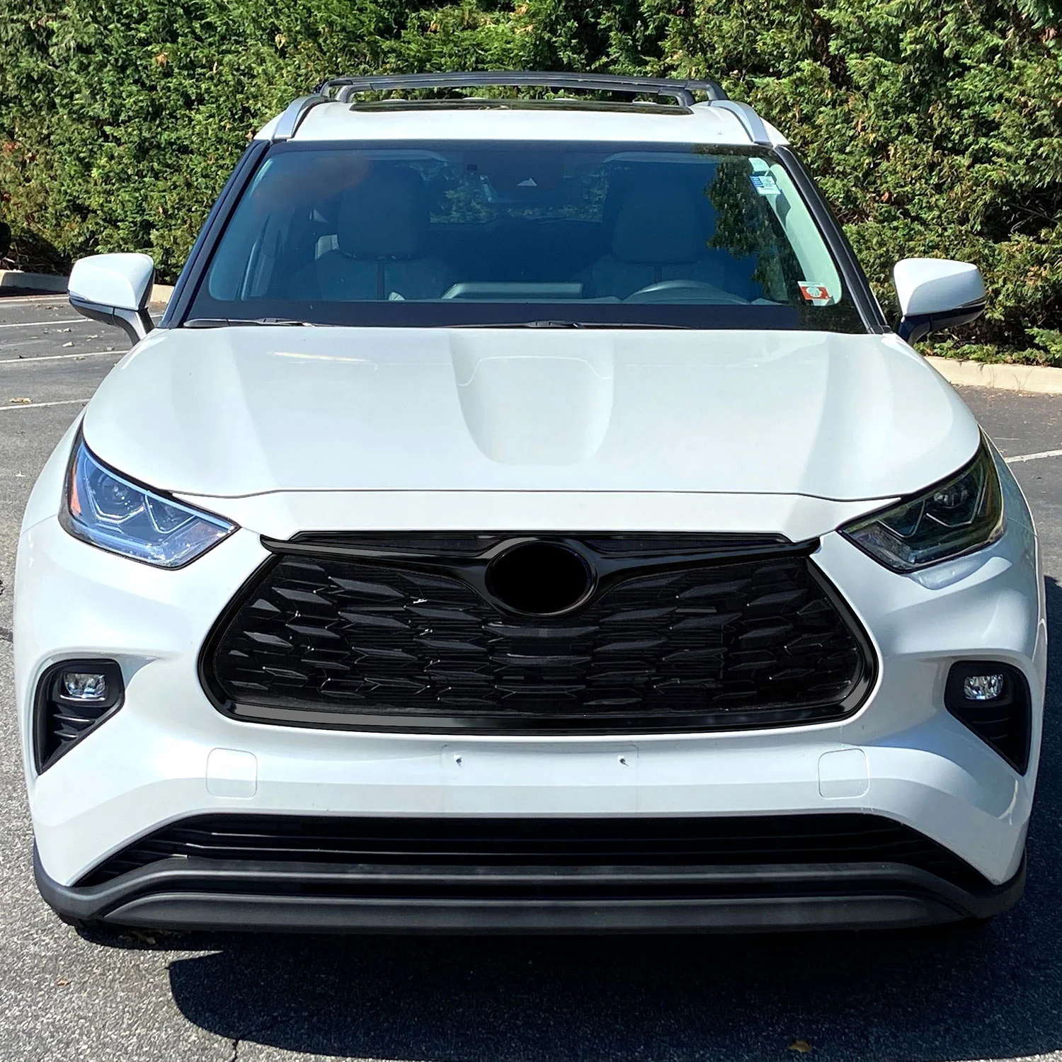 2020-2024 Toyota Highlander Grille Overlay Gloss Black 1Pcs ABS Plastic - Image 5