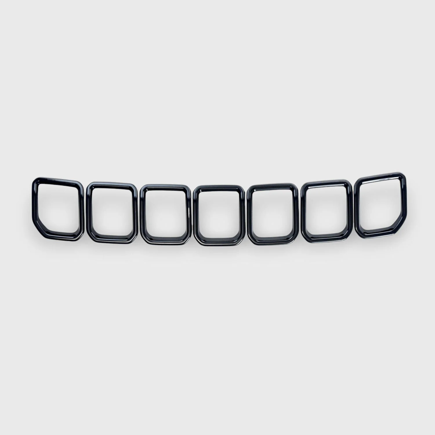 2022-2024 Jeep Compass Grille Overlay Gloss Black 7Pcs ABS Plastic