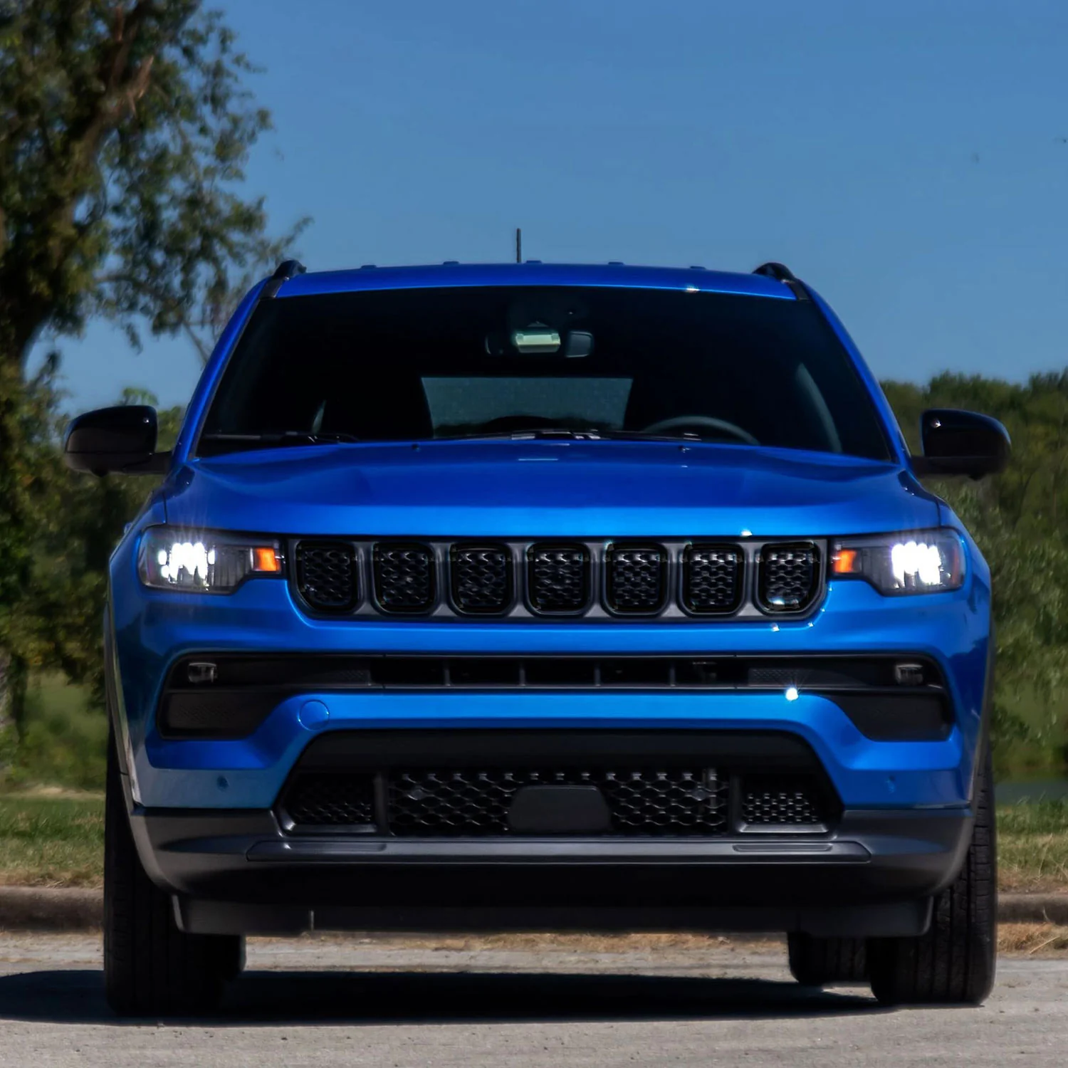 2022-2024 Jeep Compass Grille Overlay Gloss Black 7Pcs ABS Plastic - Image 5