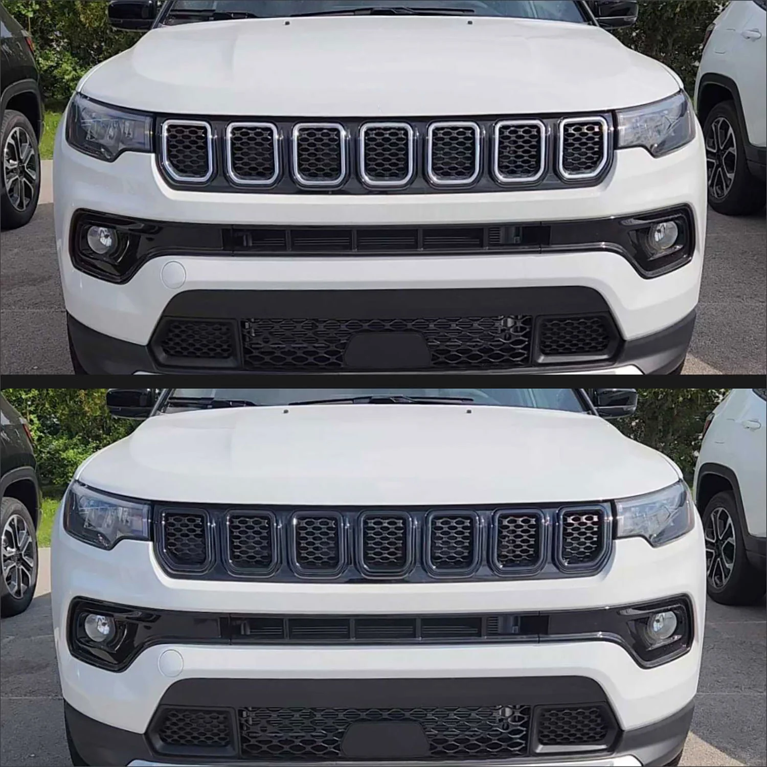2022-2024 Jeep Compass Grille Overlay Gloss Black 7Pcs ABS Plastic - Image 6