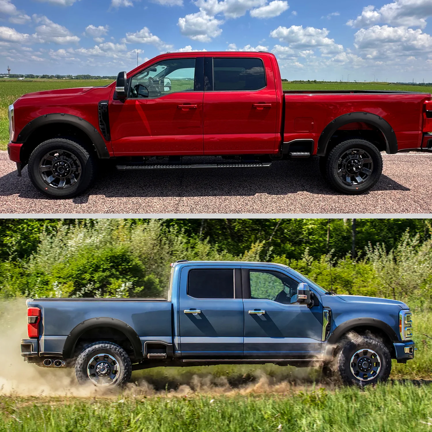 2023-2024 Ford F250 F350 Matte Black Rivet Style Fender Flares Protector - Image 9