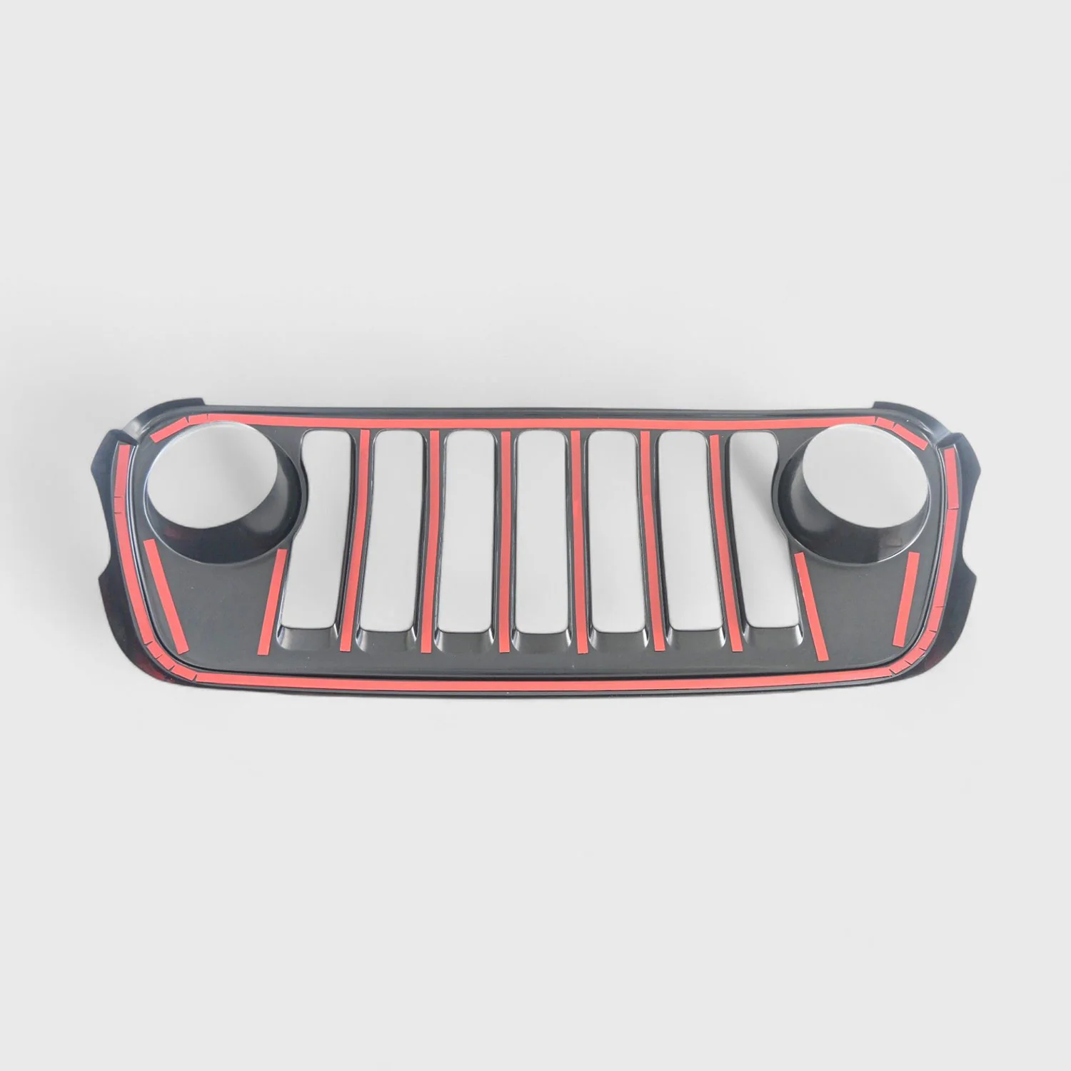 2023-2024 Jeep Gladiator Grille Overlay Gloss Black 1Pcs ABS Plastic - Image 4