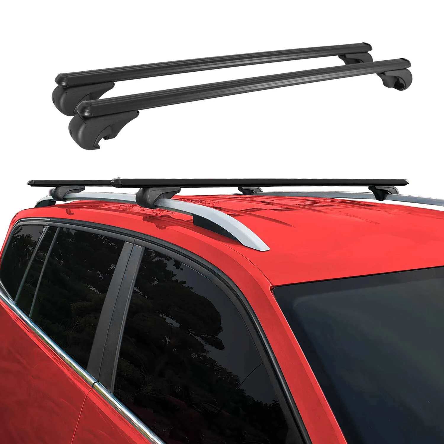 2023-2025 Dodge Hornet Roof Rack Cross Bars Luggage Carrier Black 2Pcs - Image 2