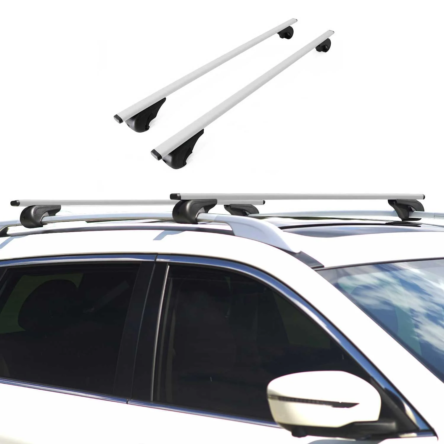 2023-2025 Dodge Hornet Roof Rack Cross Bars Luggage Carrier Gray 2 Pcs - Image 2