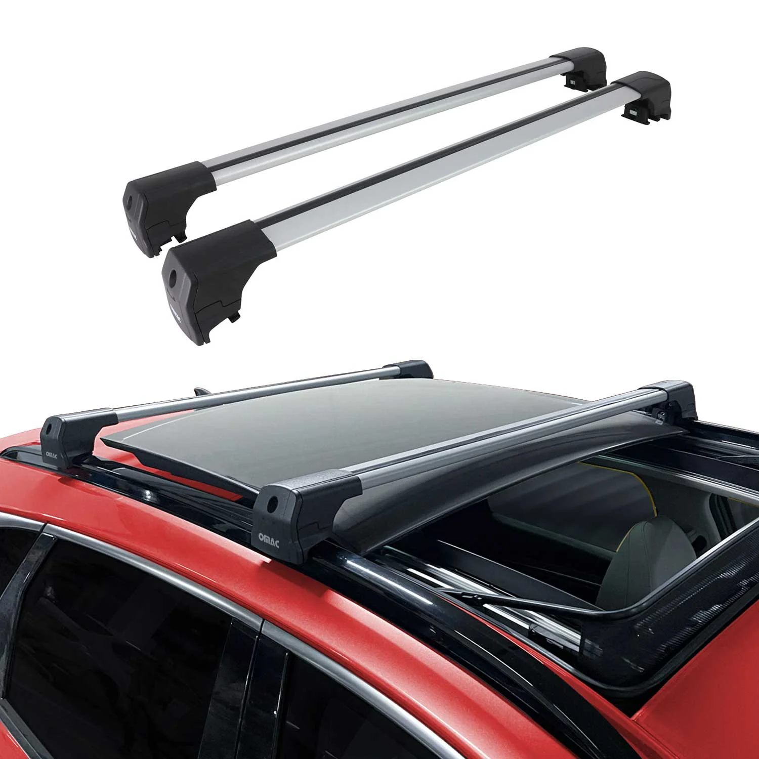 2024-2026 Chevrolet Blazer EV Roof Rack Cross Bars Luggage Carrier Alu Gray 2x - Image 2