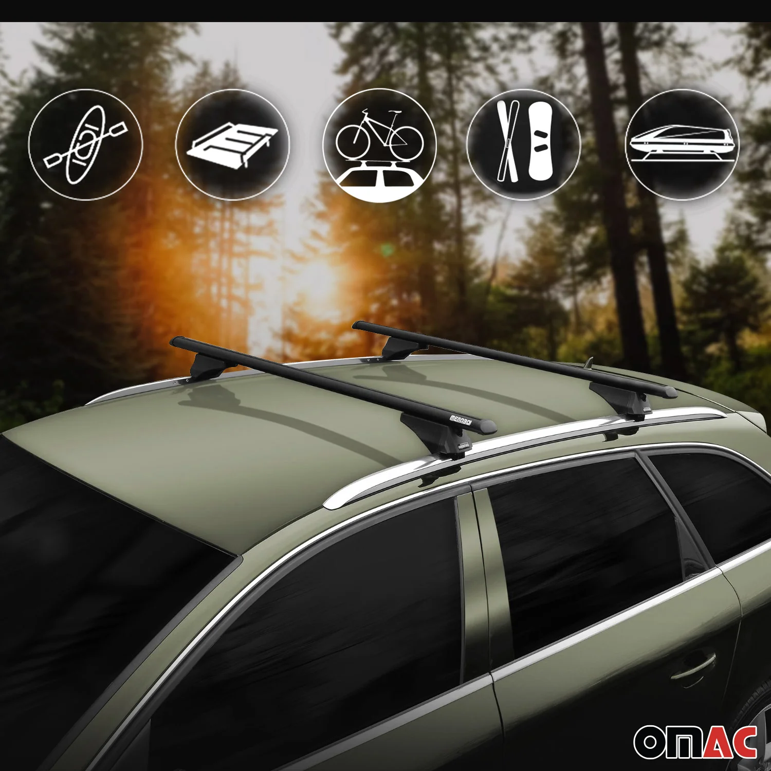 2024-2026 Mini Countryman Roof Rack Cross Bars Luggage Carrier Black 2Pcs - Image 5