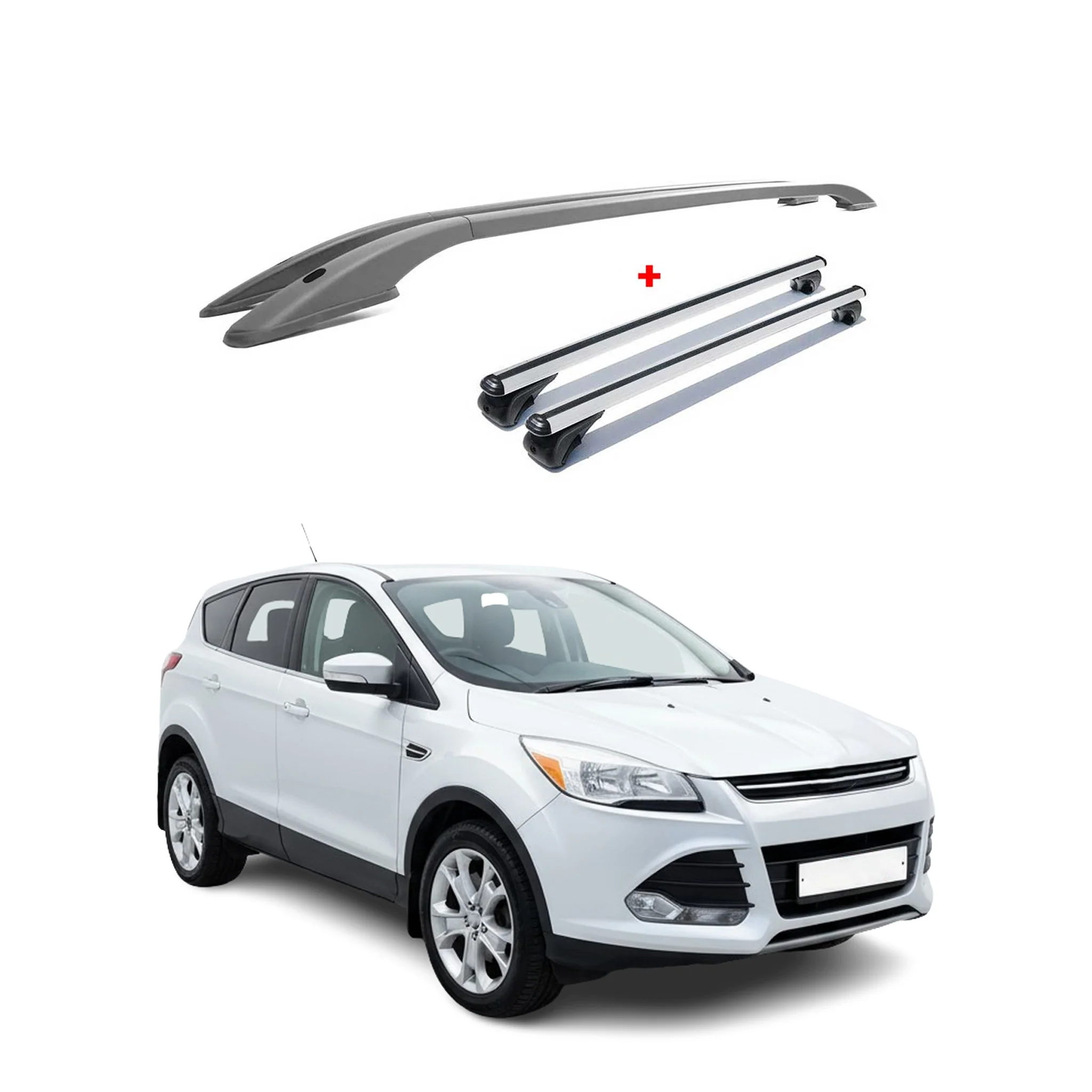 2013-2019 Ford Escape Roof Rack Rail Cross Bars Roof Set Silver