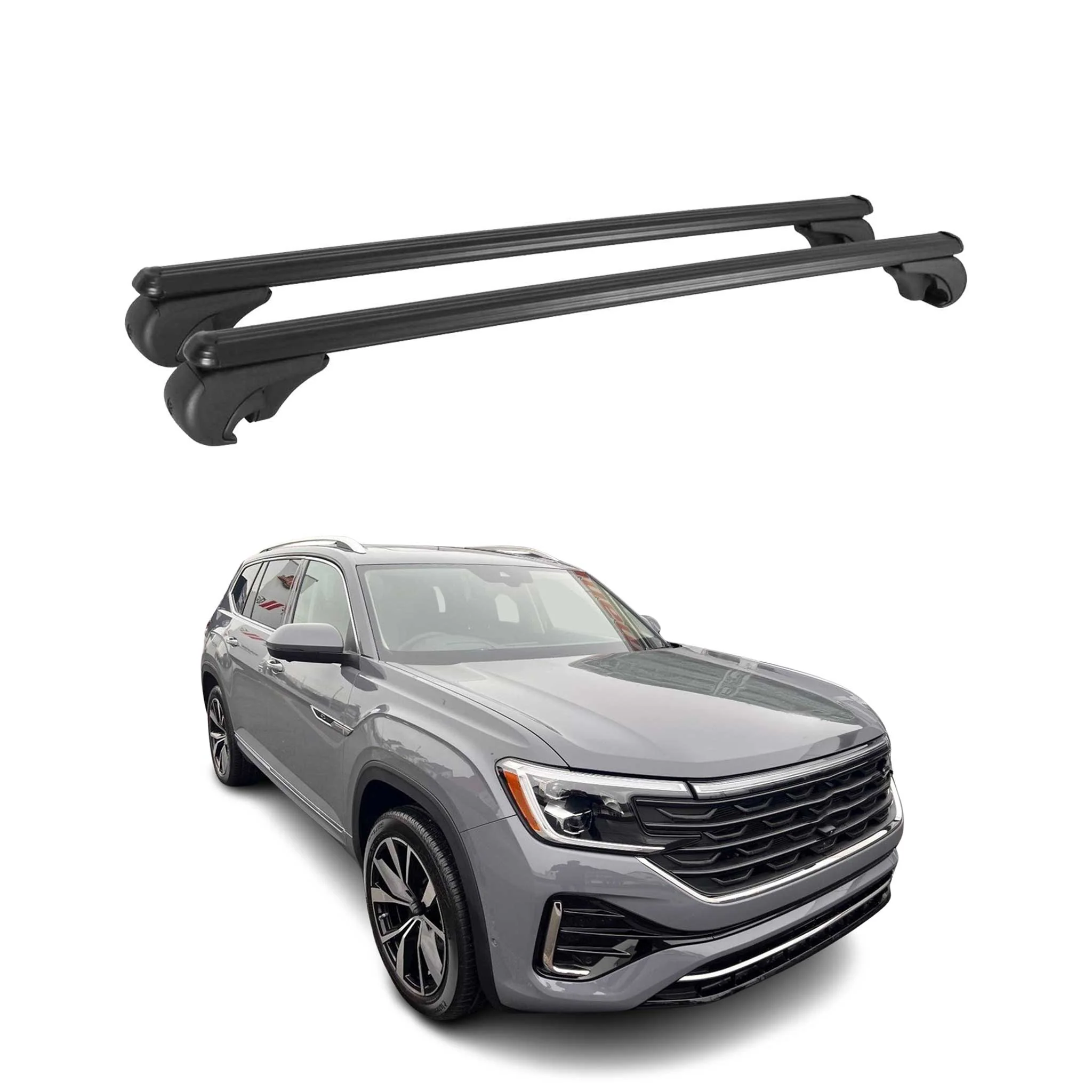 2027 Volkswagen Atlas Roof Rack Cross Bars Luggage Carrier Alu Black 2Pcs