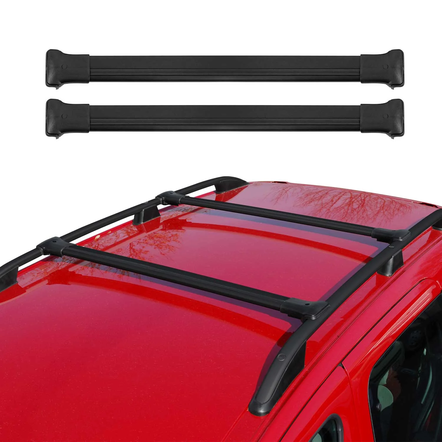 2027 Volkswagen Atlas Roof Rack Cross Bars Luggage Carrier Alu Black 2Pcs - Image 2