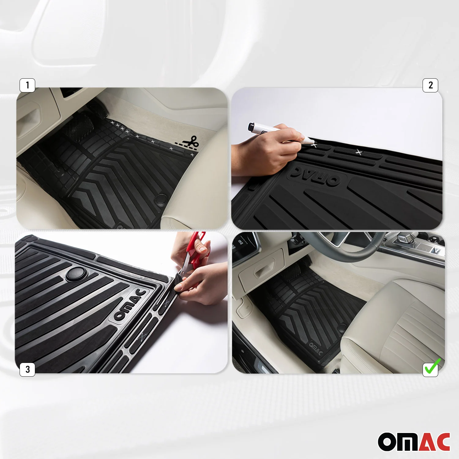 Tesla Model S Universal Floor Mats Liner All Weather 3D Black Waterproof 4Pcs - Image 4
