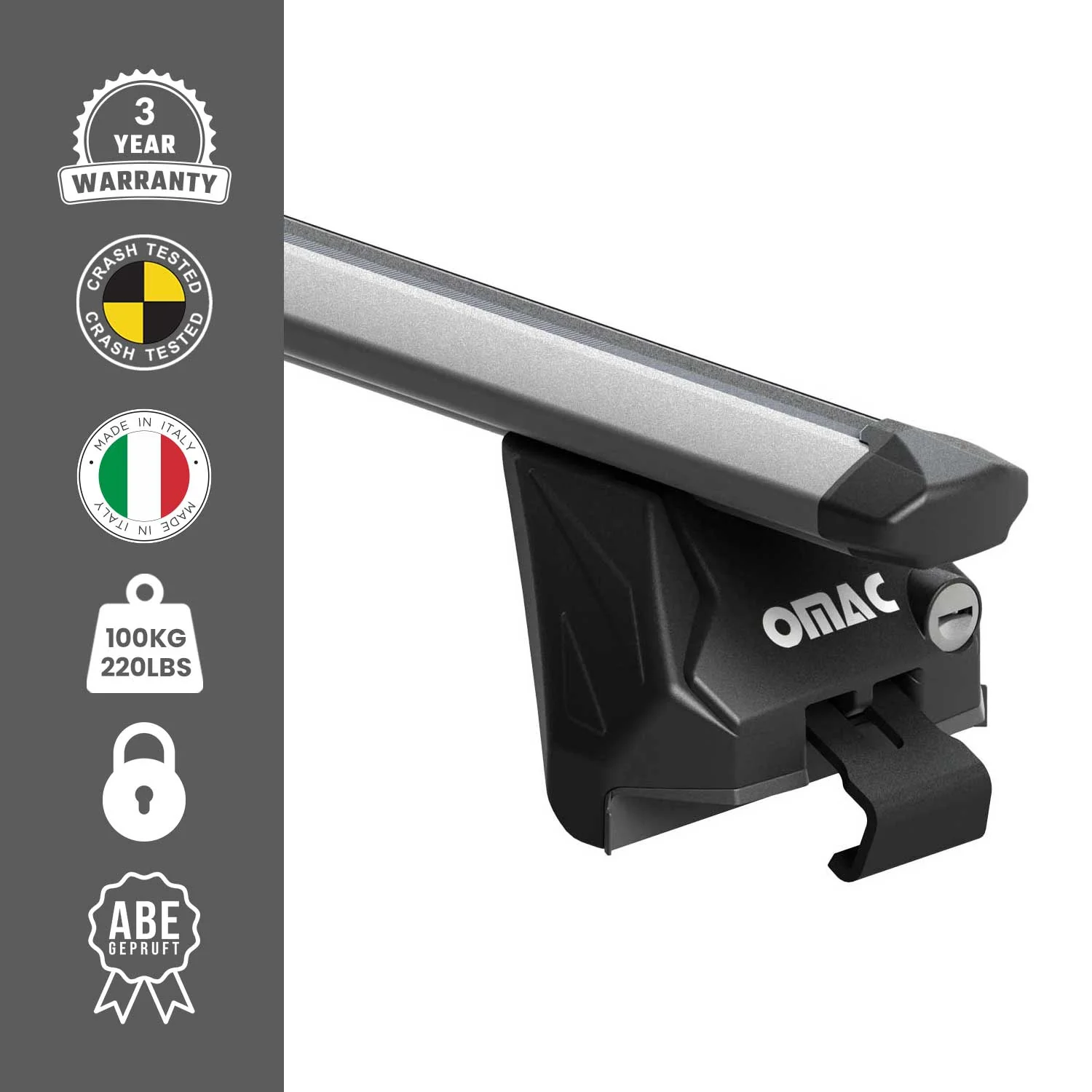 44" Roof Rack Cross Bars Luggage Carrier fits Flush Rail Aluminium Silver 2x - Image 3