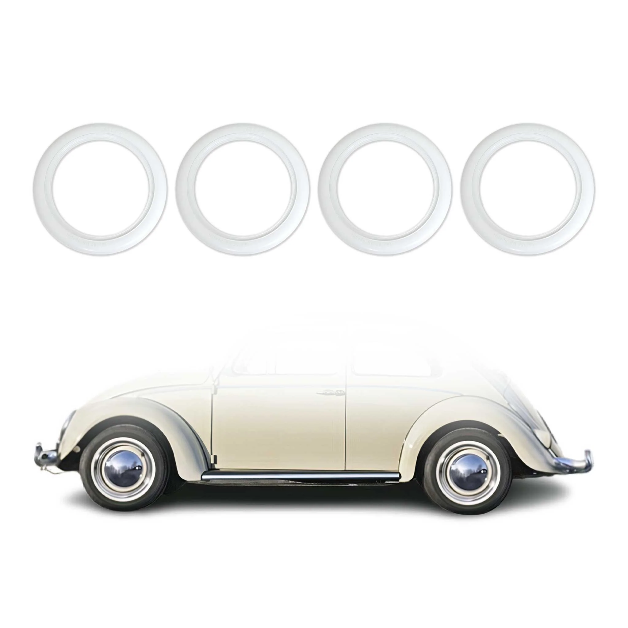 4x Portawalls White Wall Tire Insert 14" Rims Sidewall Set