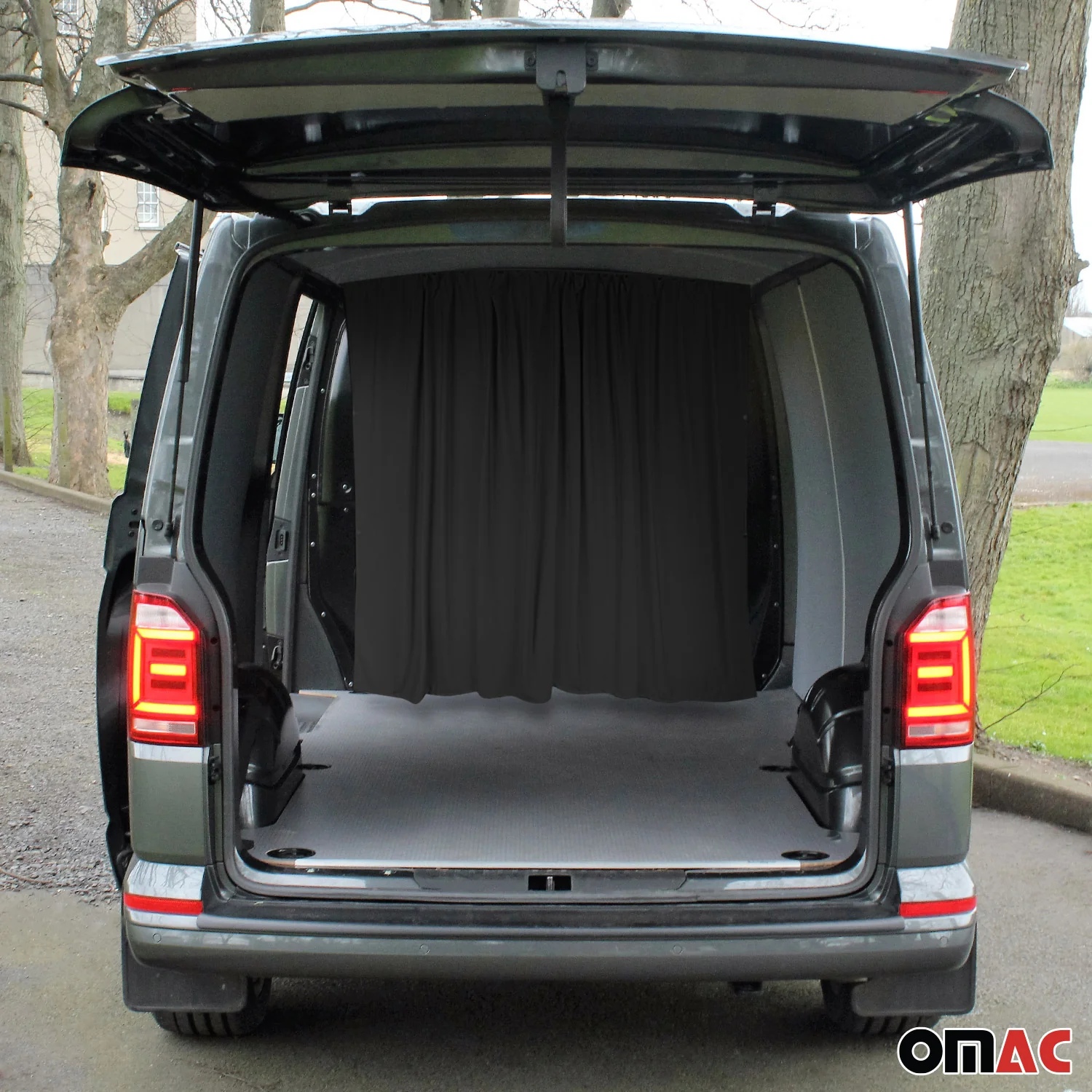 63" x 71" Cab Divider Van Cabin Curtain Campervan Kit Black - Image 2