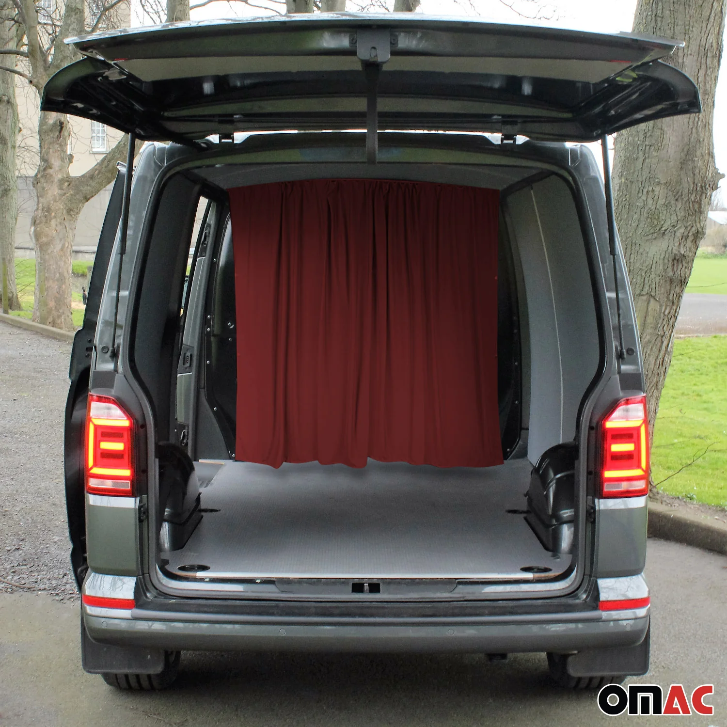 63" x 71" Cab Divider Van Cabin Curtain Campervan Kit Red - Image 2