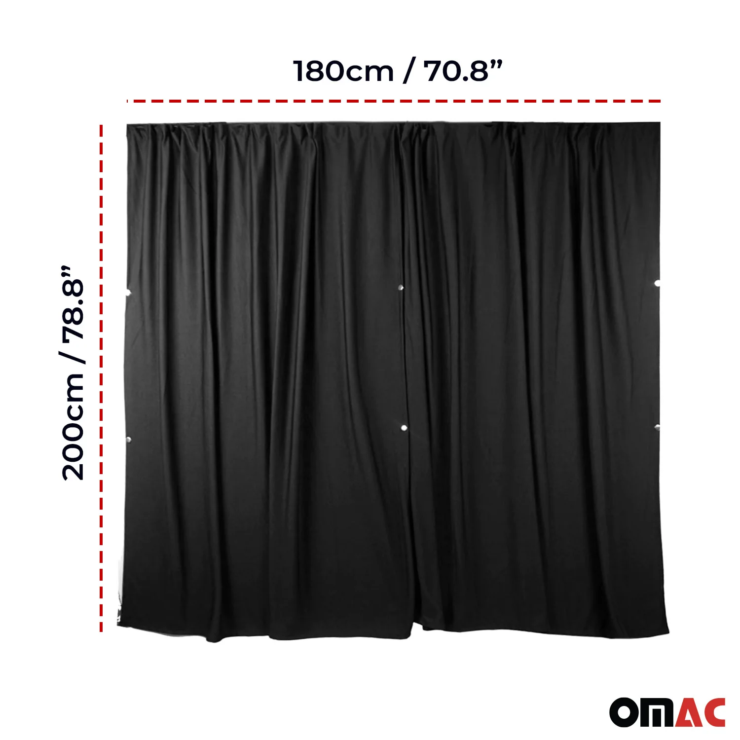 2010-2024 Renault Master Cabin Divider Curtain Privacy Curtains Fabric Black - Image 3