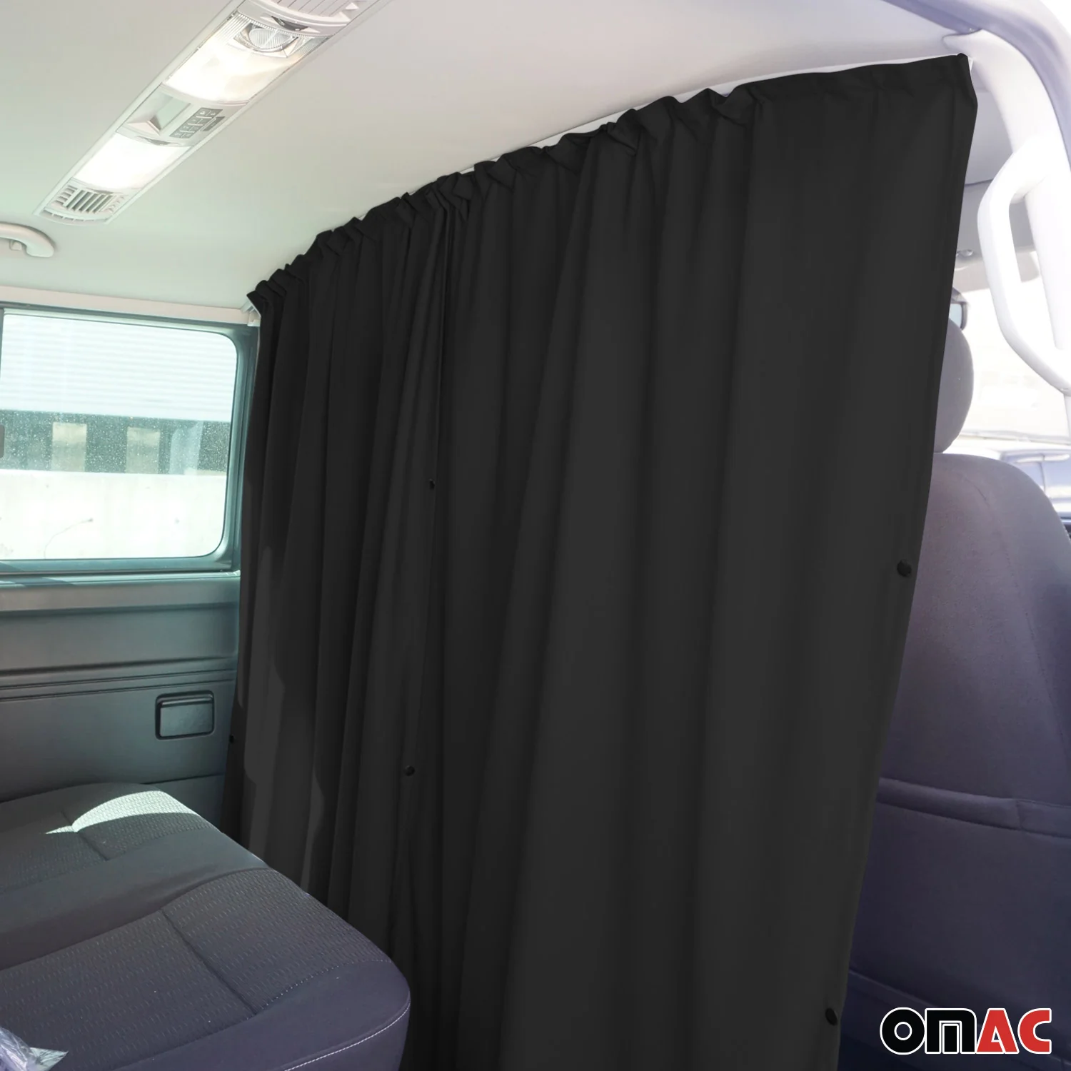 2010-2024 Renault Master Cabin Divider Curtain Privacy Curtains Fabric Black - Image 6
