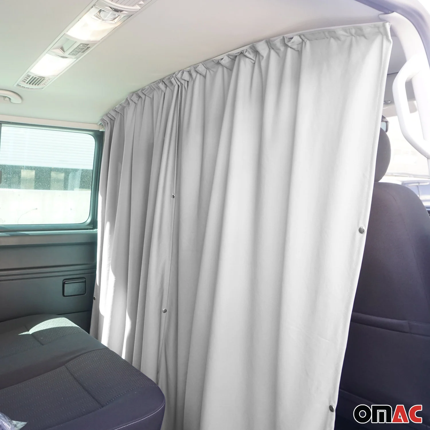 Ford Transit Cabin Divider Curtain Privacy Curtains Gray 2 Curtains - Image 6