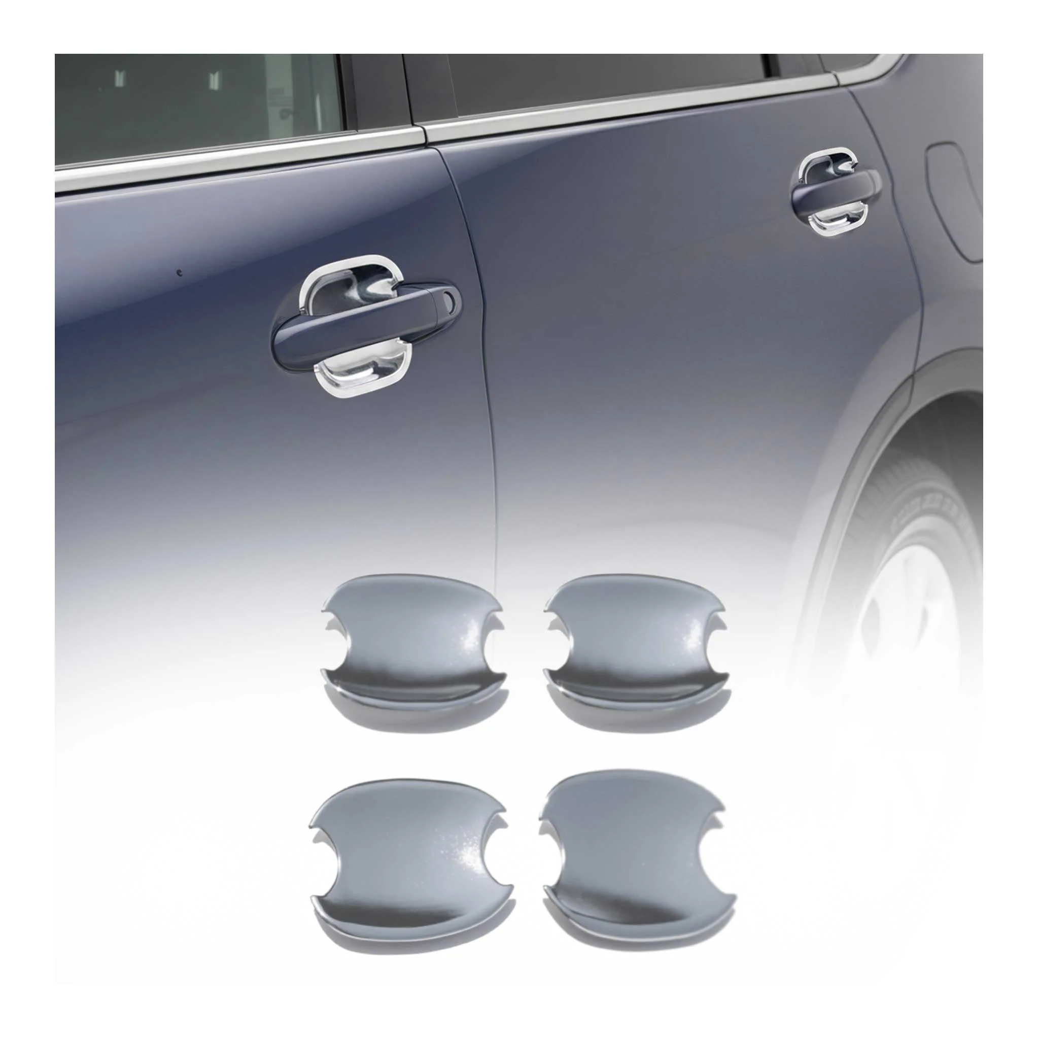 2012-2016 Honda CR-V Car Door Handle Bowl Cover Protector Silver Chrome 4Pcs