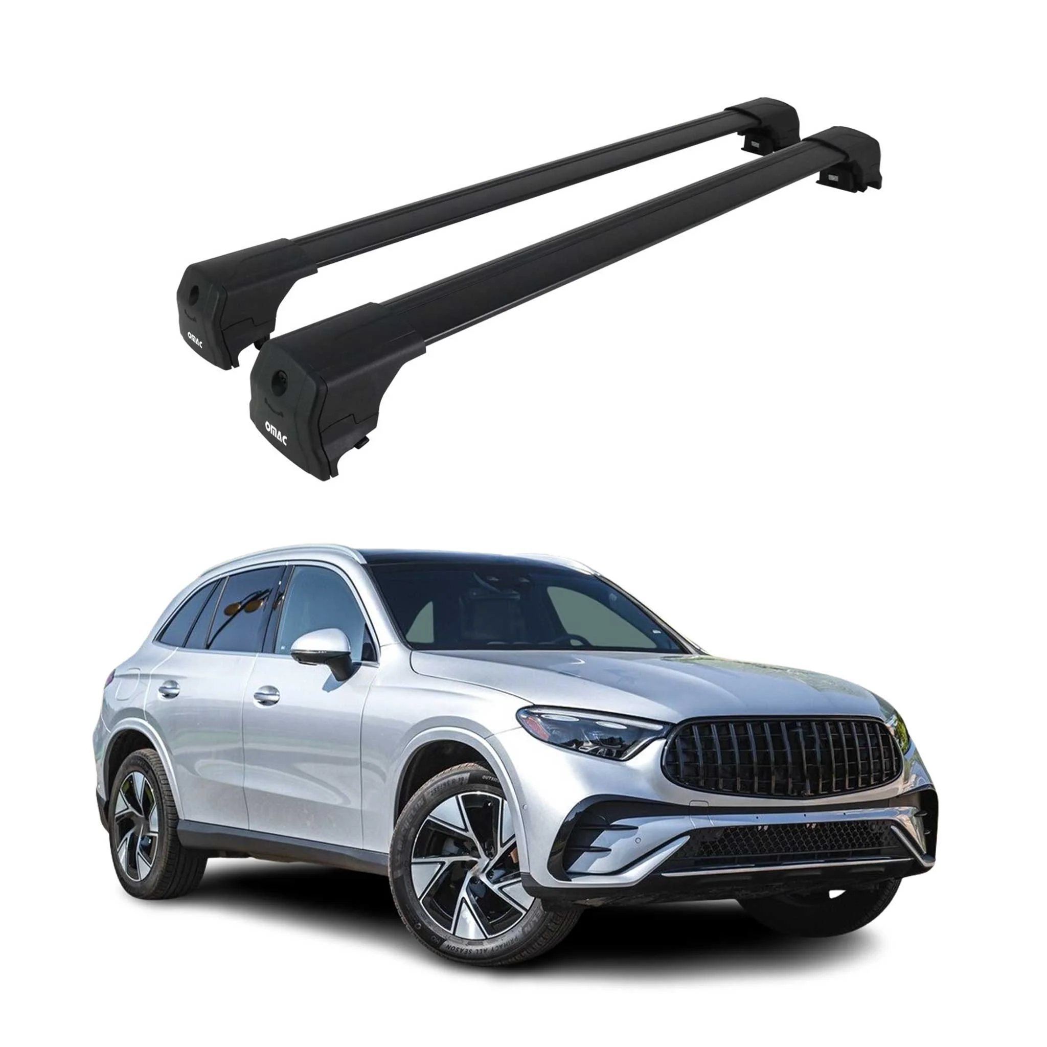 Alu Roof Racks Cross Bars Carrier for Mercedes GLC Class X254 2023-2026 Black 2x