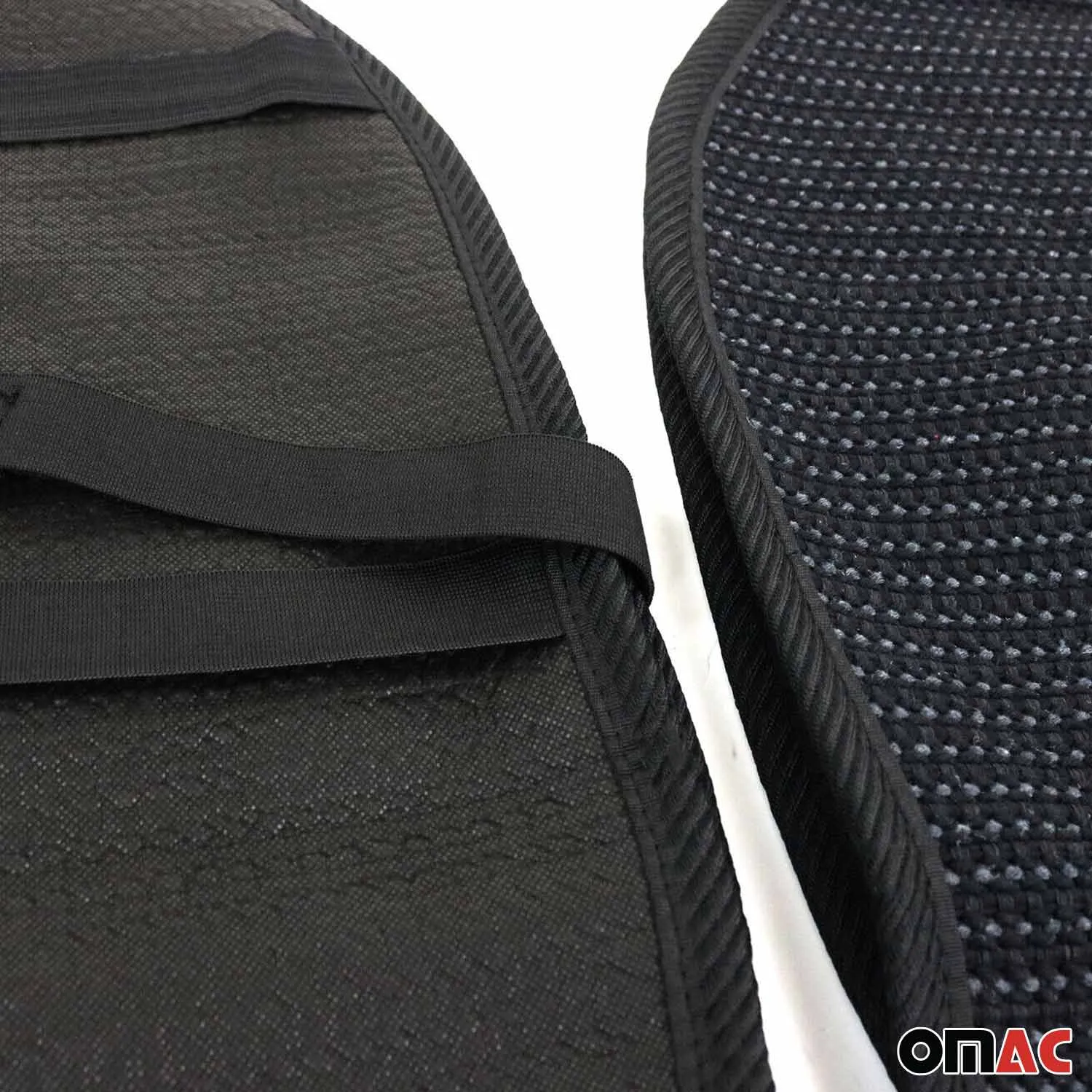 Antiperspirant Odorless Car Seat Cover Pads 2 Piece Set Black with Gray Stitches - Image 9