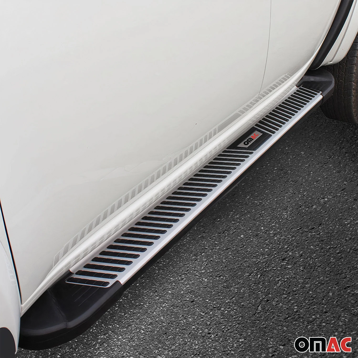 2007-2015 Audi Q7 Running Boards Side Steps Silver & Black - Image 9