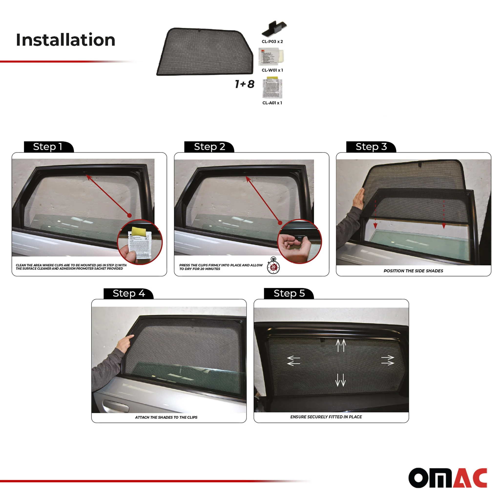 2006-2013 Audi A3 / A3 Quattro Side Rear Window Curtain Mesh Black 2Pcs - Image 5