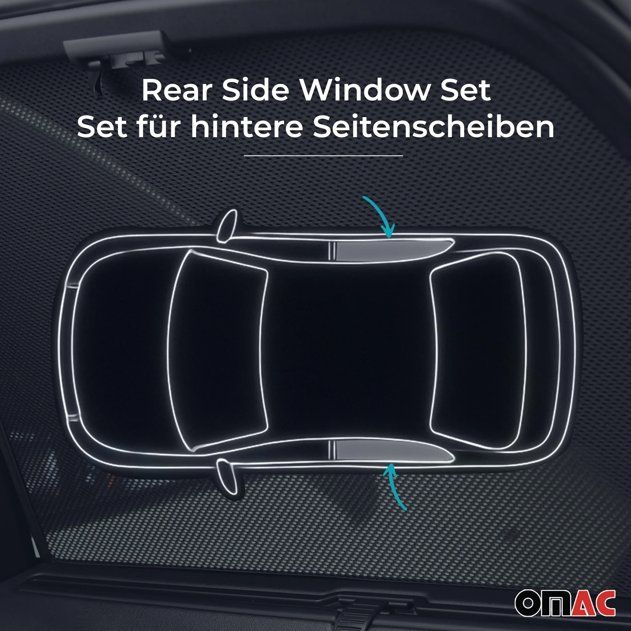 2018-2022 Toyota C-HR Side Rear Window Curtain Mesh Black 2Pcs - Image 3