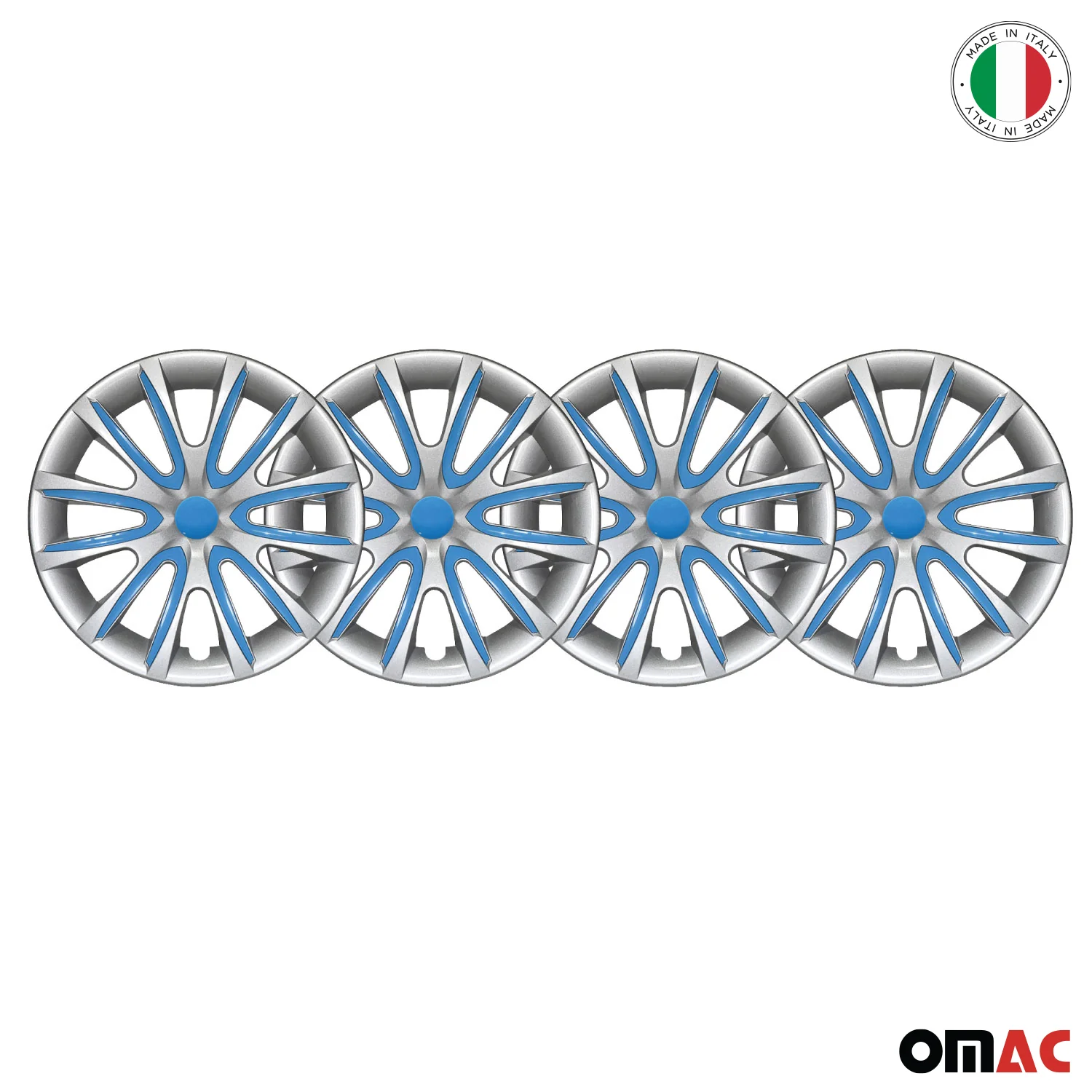 Bicolo Hub Caps Wheel Cover 14" Gray & Blue Full Set 4 pcs. - Image 8