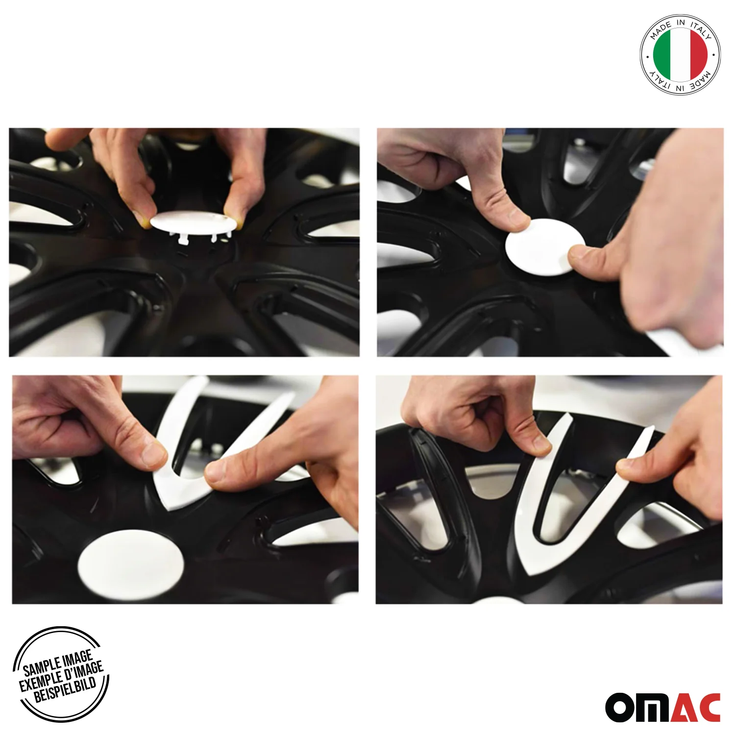 Bicolo Hub Caps Wheel Cover 15" Black & Blue Full Set 4 pcs. - Image 5