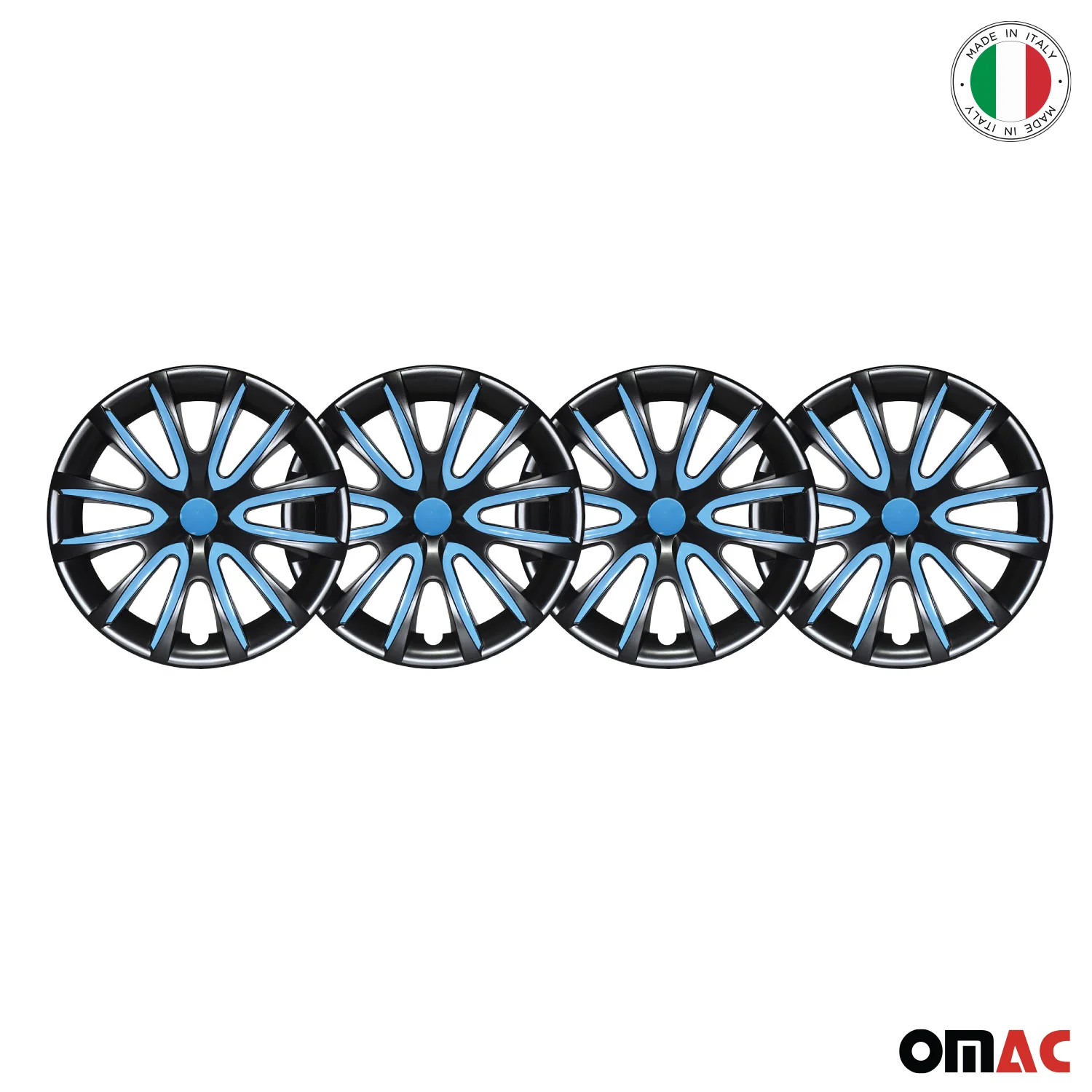Bicolo Hub Caps Wheel Cover 15" Black & Blue Full Set 4 pcs. - Image 8