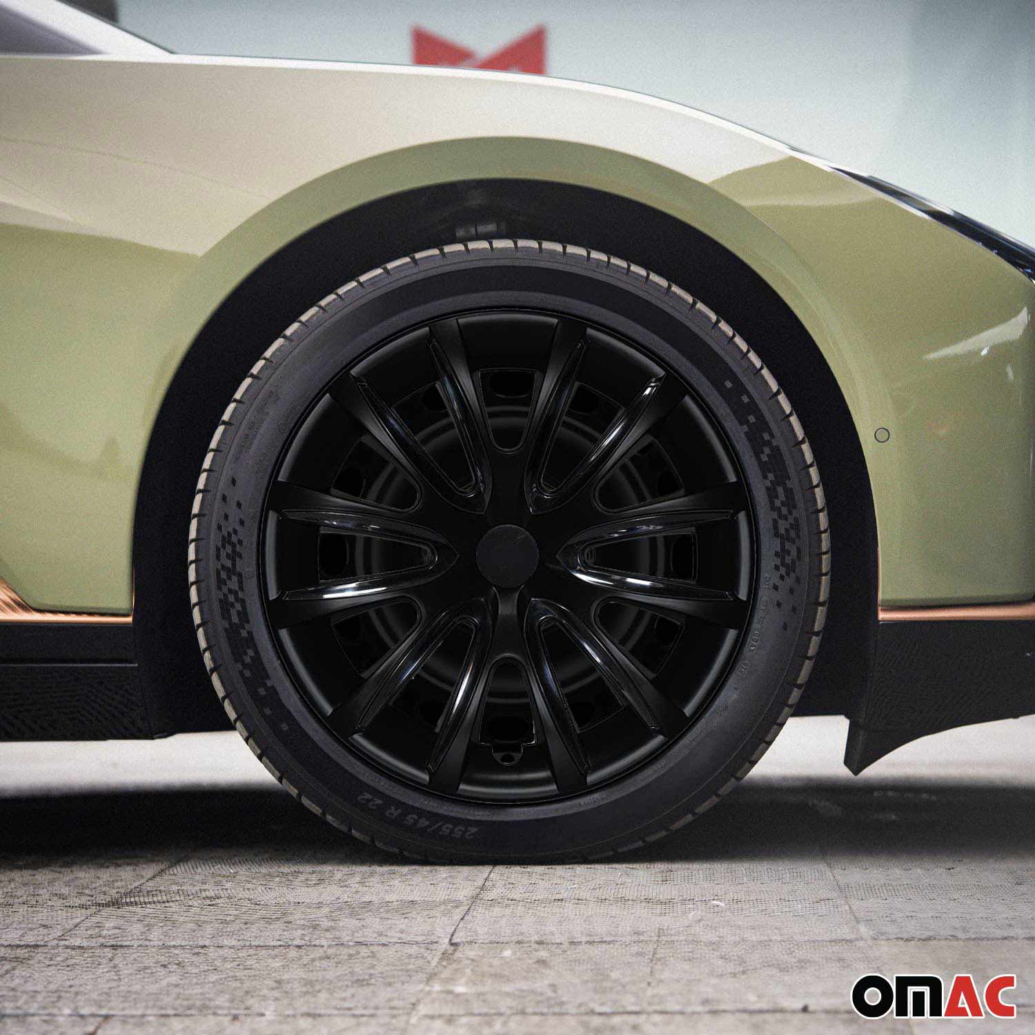 Bicolo Hub Caps Wheel Cover 15" Black Matt & Black Full Set 4 pcs. - Image 2
