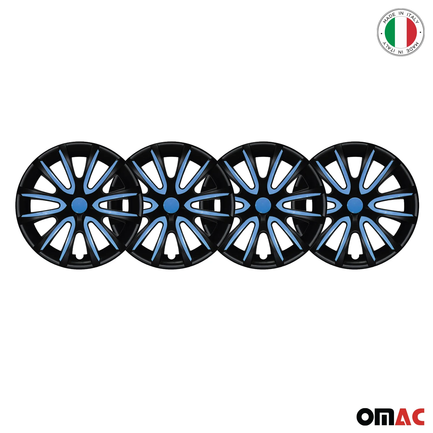 Bicolo Hub Caps Wheel Cover 16" Black Matt & Blue Full Set 4 pcs. - Image 8