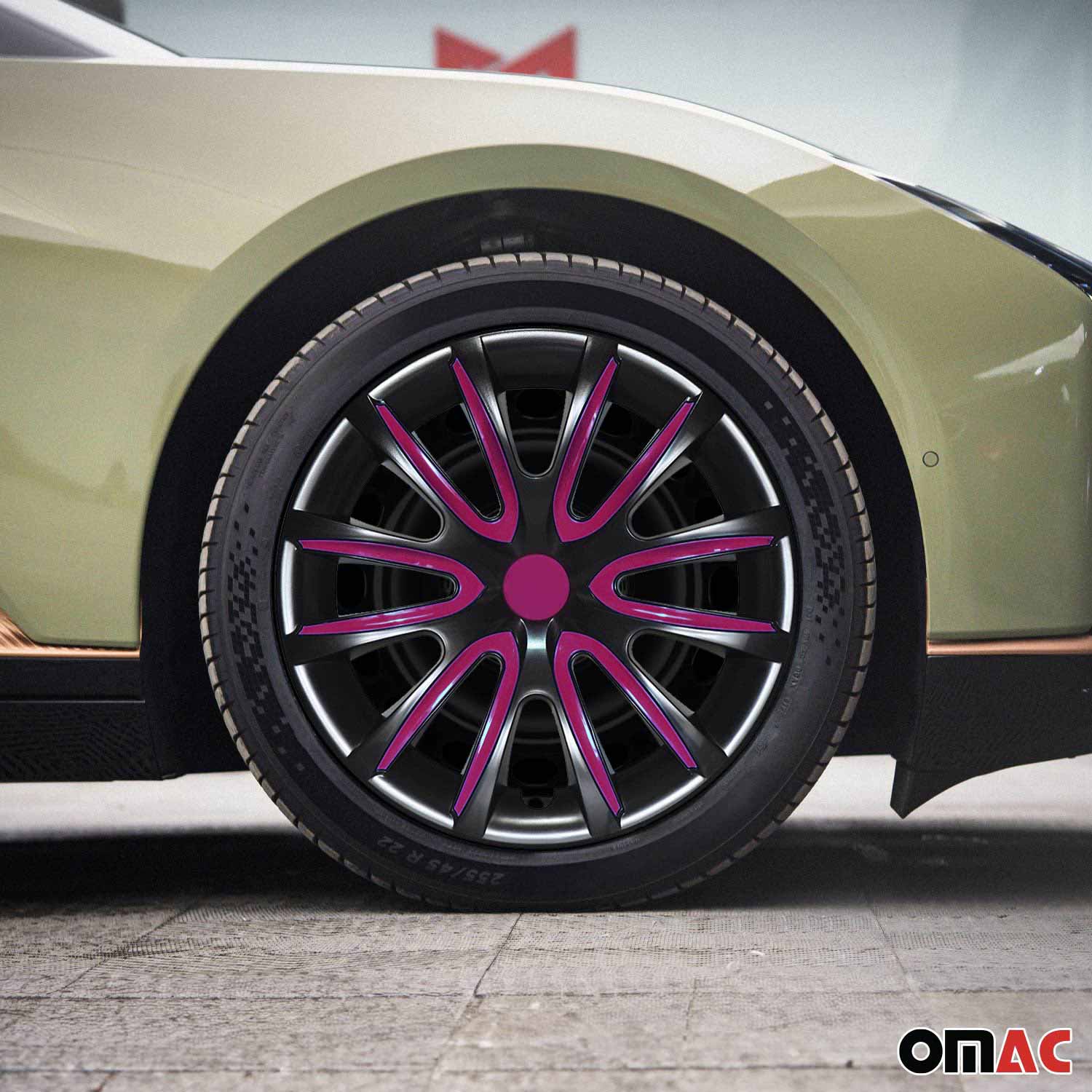 Bicolo Hub Caps Wheel Cover 16" Black & Violet Full Set 4 pcs. - Image 2