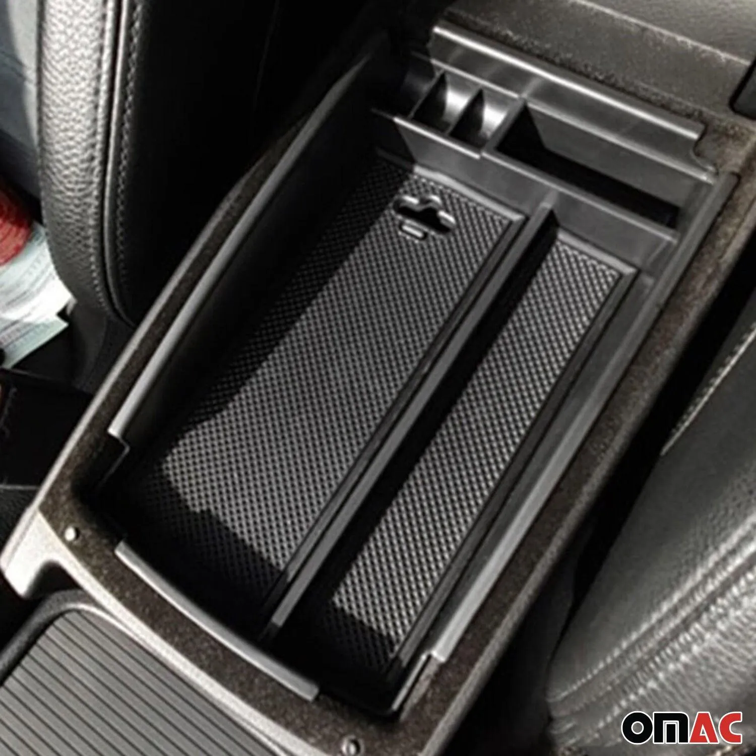 2012-2014 VW Passat B7 Center Console Armrest Storage Tray Black 1Pc - Image 2