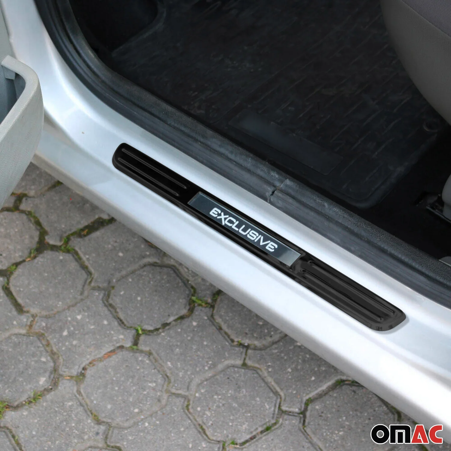 Black Chrome Illuminated Exclusive Door Sill Cover Scuff Plate S.Steel 4 Pcs - Image 2