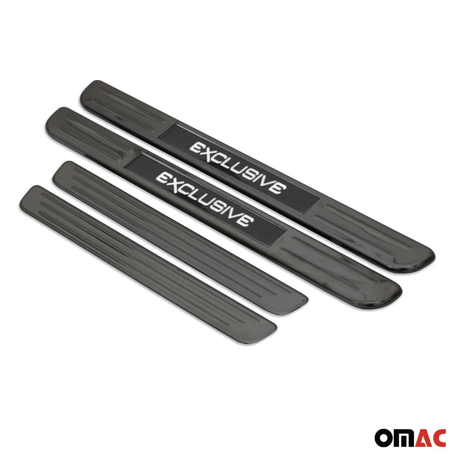 Black Chrome Illuminated Exclusive Door Sill Cover Scuff Plate S.Steel 4 Pcs - Image 3