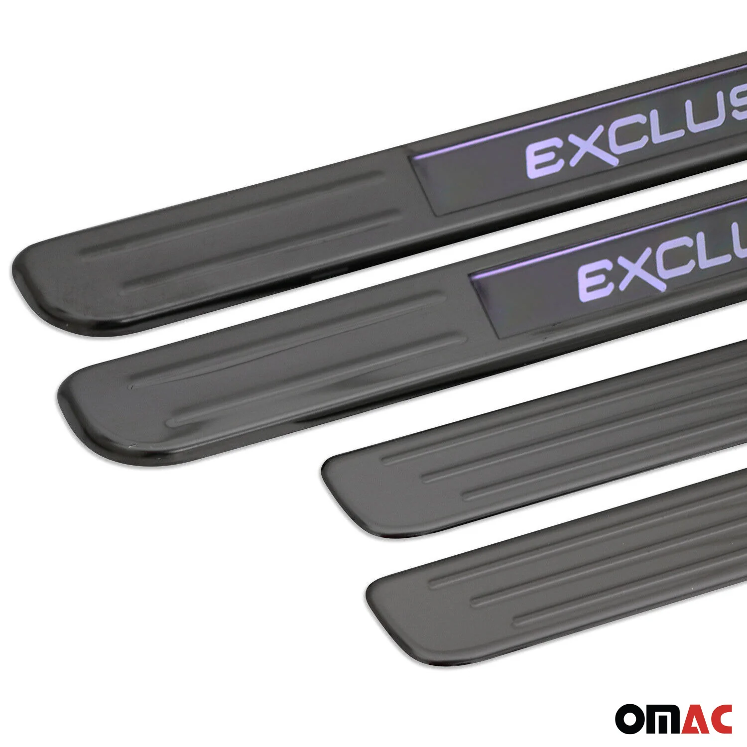 Black Chrome Illuminated Exclusive Door Sill Cover Scuff Plate S.Steel 4 Pcs - Image 7