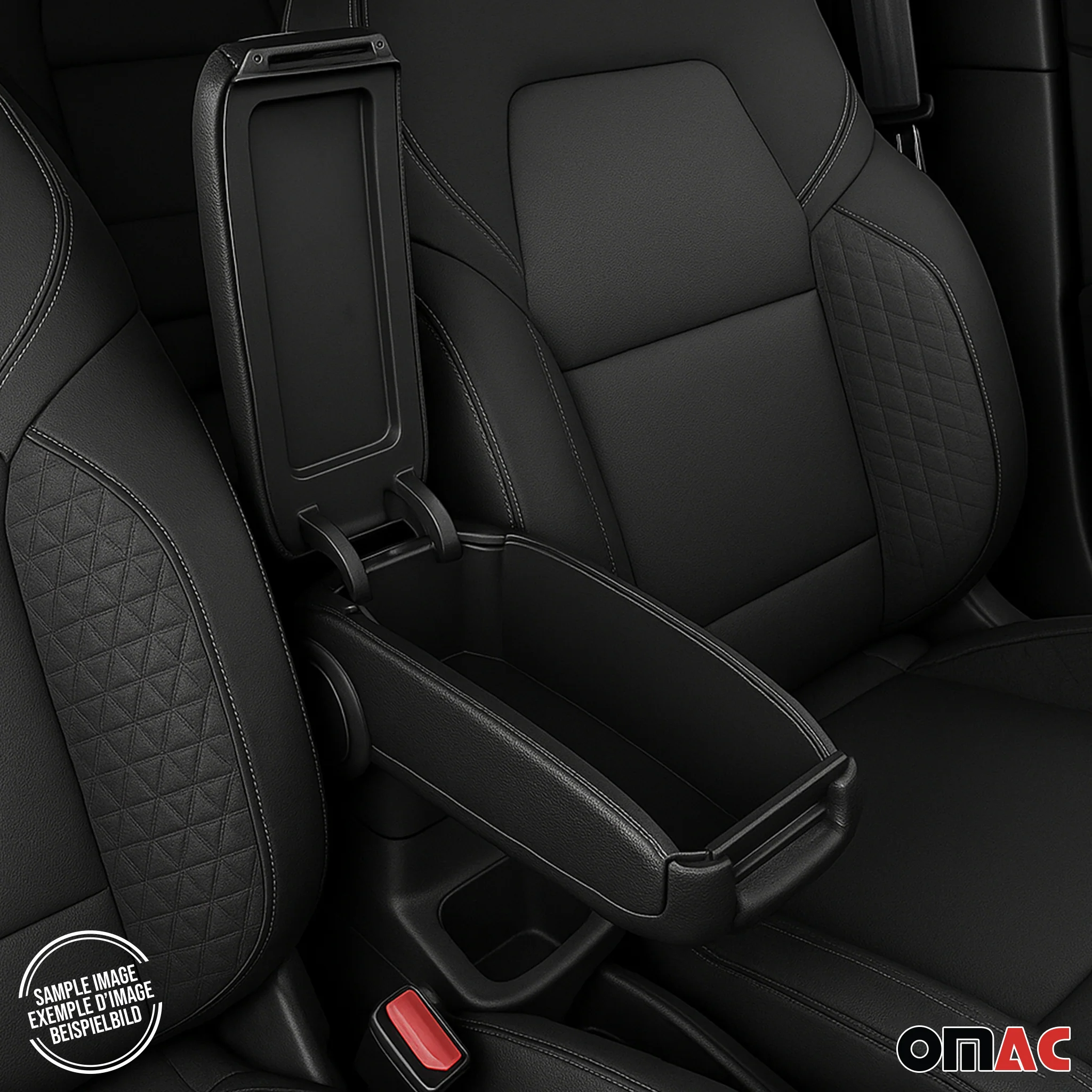 2013-2018 Hyundai i10 Black Center Console Armrest Plastic PU Leather 1Pc - Image 7