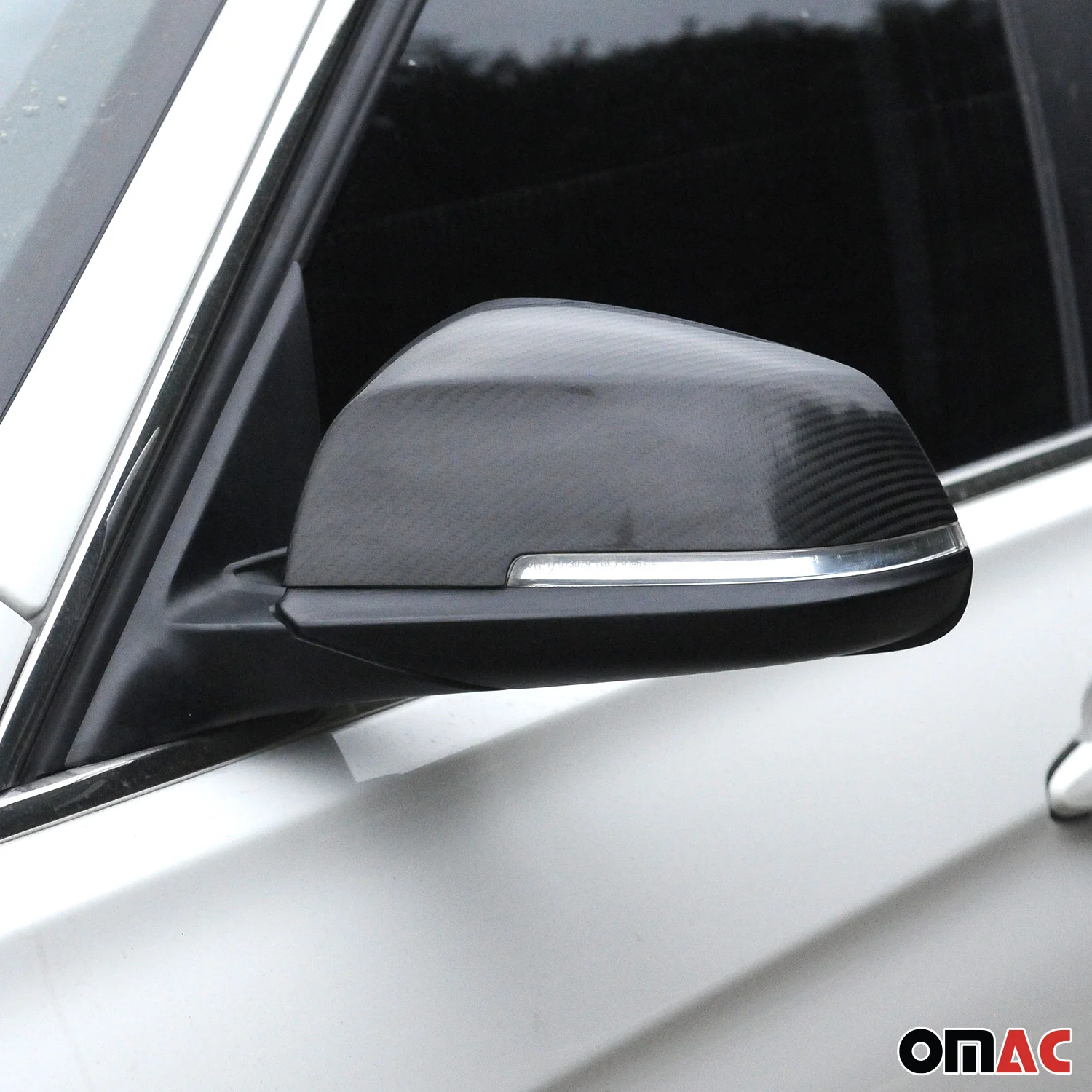 2013-2015 BMW X1 E84 Side Mirror Cover Caps Gloss Carbon - Image 2