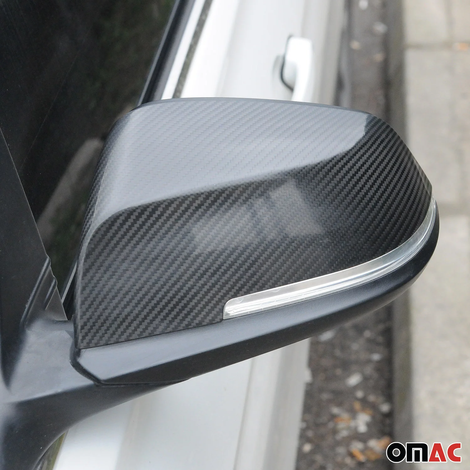 2013-2015 BMW X1 E84 Side Mirror Cover Caps Gloss Carbon - Image 5