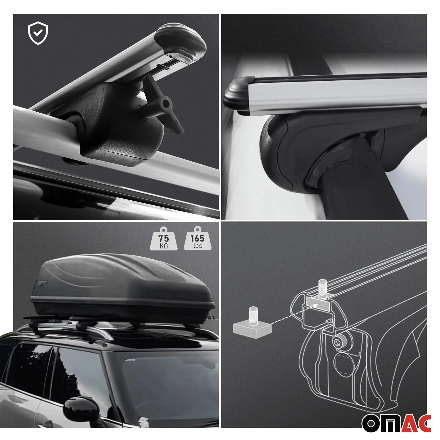 2006-2009 BMW 5 Series E61 Wagon Roof Rack Cross Bars Silver - Image 4
