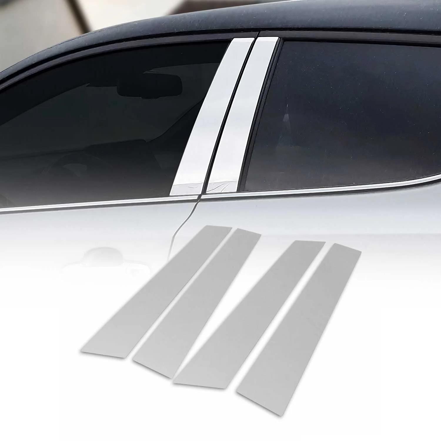 2011-2016 Mini Countryman R60 Window Pillar Posts Door Trim Stainless Steel Silver 4x