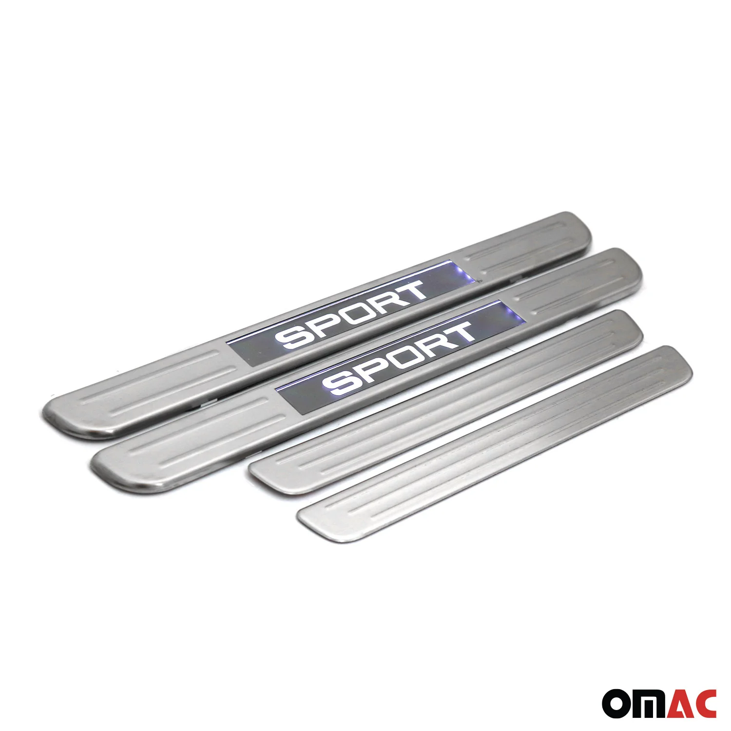 Door Sill Cover Illuminated Sport Brushed Chrome S.Steel 4 Pcs - Image 3