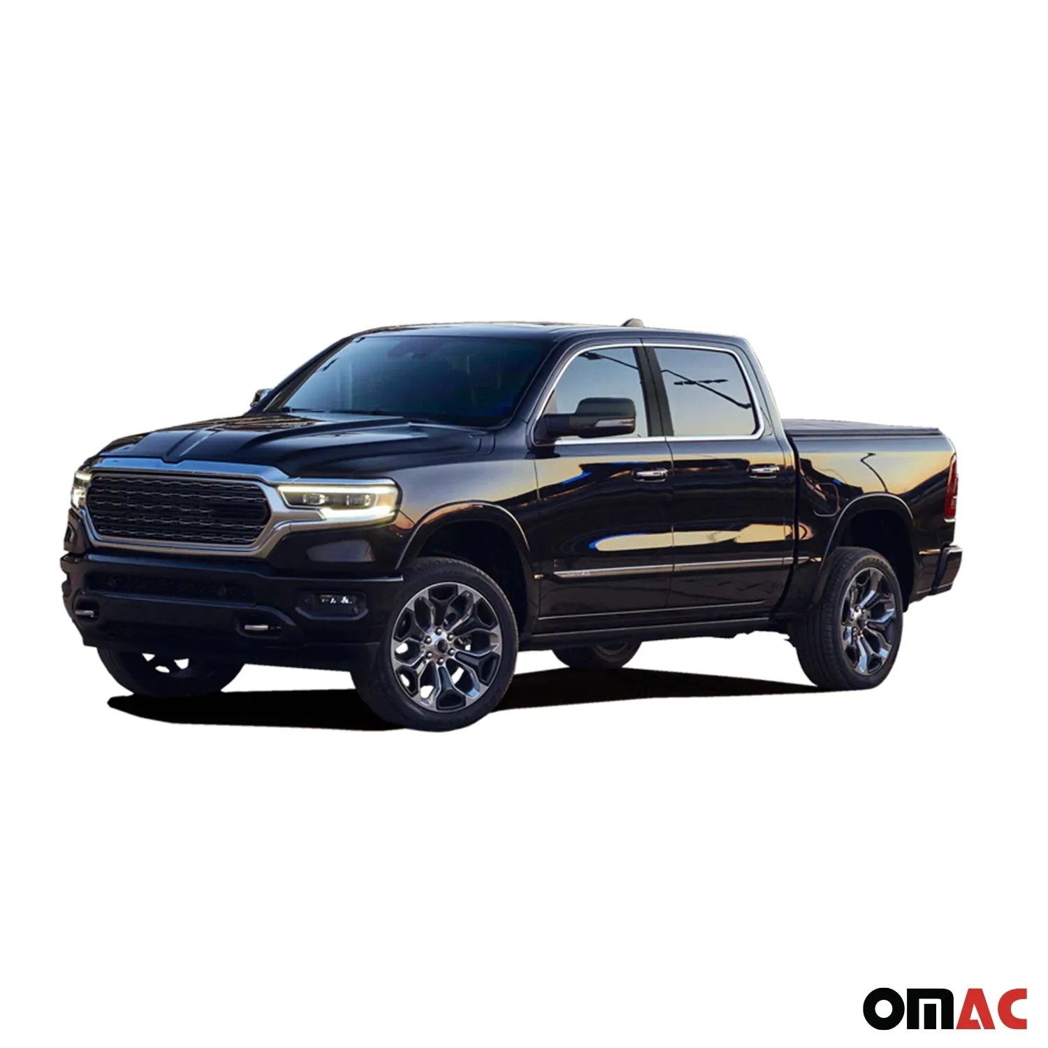 2019-2023 Ram 1500 1500 Classic 2500 3500 Brushed Matte Black Pillar Trim 4Pcs - Image 2