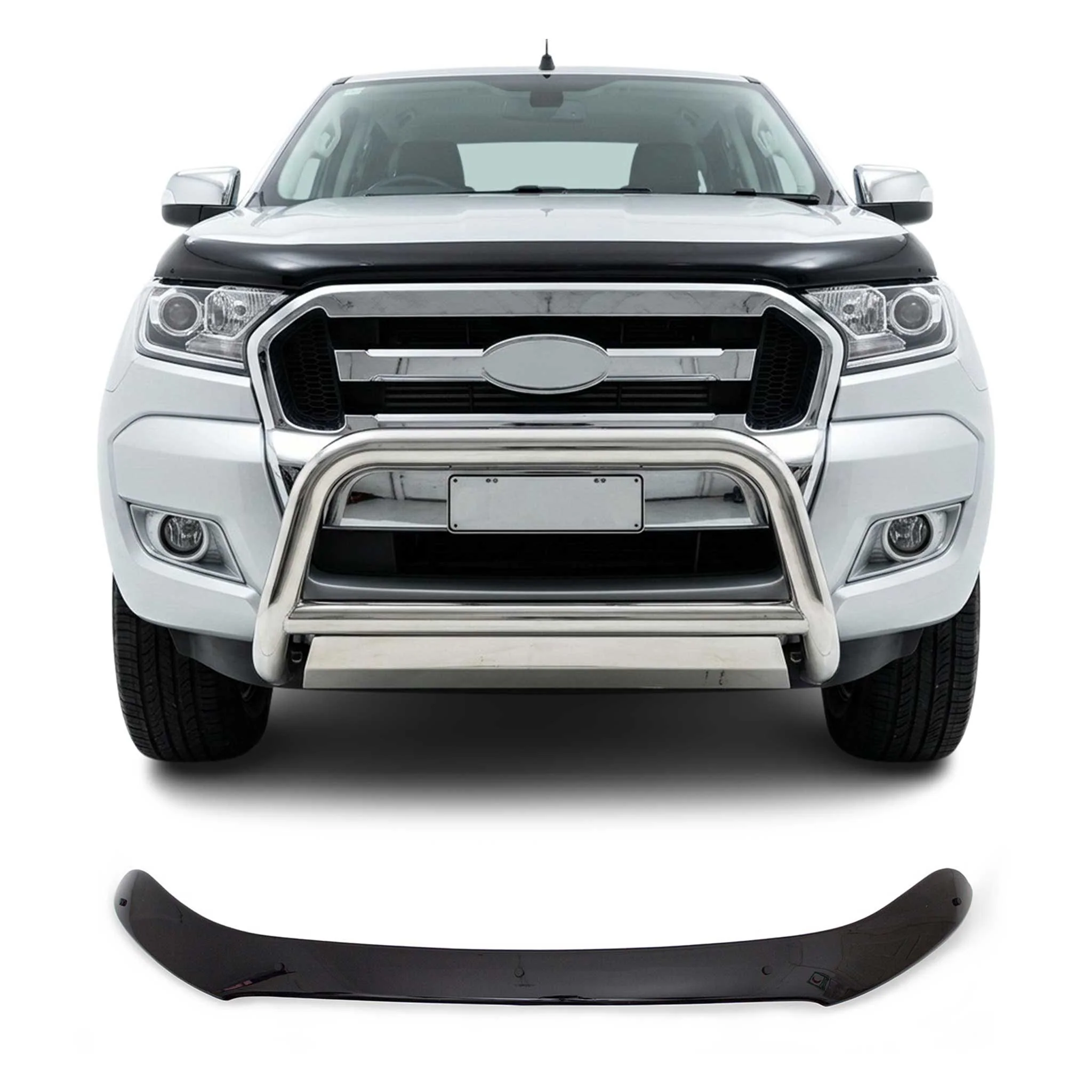 2019-2023 Ford Ranger Front Bug Shield Hood Deflector 1 Pc Smoke