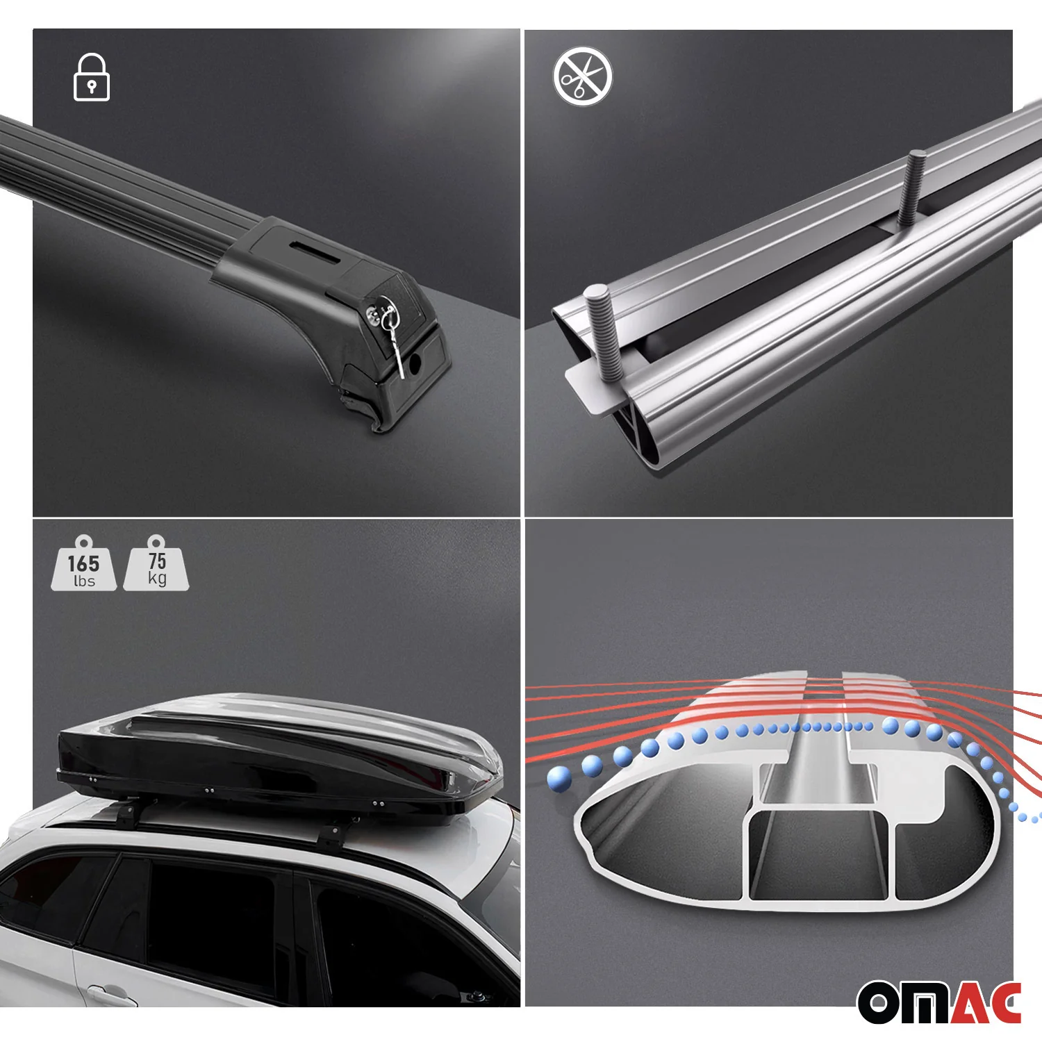 2013-2022 Buick Encore Roof Rack Cross Bars Black - Image 4